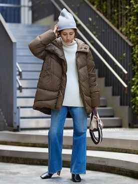 「FRAMeWORK（フレームワーク）のアイテム（帽子）」を使った、haruさん（レディース・161cm）の冬コーディネート