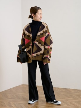 「FRAMeWORK（フレームワーク）のアイテム（スラックス）」を使った、haruさん（レディース・161cm）の冬コーディネート