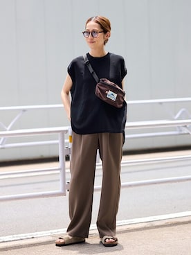 「アイテム（ニット/セーター）」を使った、haruさん（レディース・161cm）の夏コーディネート