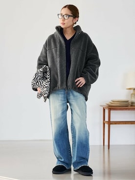 「アイテム（ブルゾン）」を使った、haruさん（レディース・161cm）の秋コーディネート