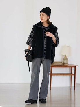 「FRAMeWORK（フレームワーク）のアイテム（スラックス）」を使った、haruさん（レディース・161cm）の秋コーディネート