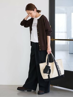 「FRAMeWORK（フレームワーク）のアイテム（スラックス）」を使った、haruさん（レディース・161cm）の秋コーディネート