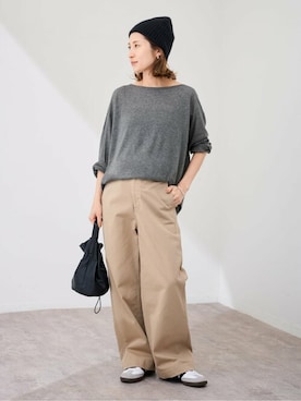 「アイテム（チノパンツ）」を使った、haruさん（レディース・161cm）の秋コーディネート