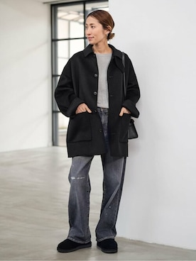 「アイテム（ステンカラーコート）」を使った、haruさん（レディース・161cm）の秋コーディネート