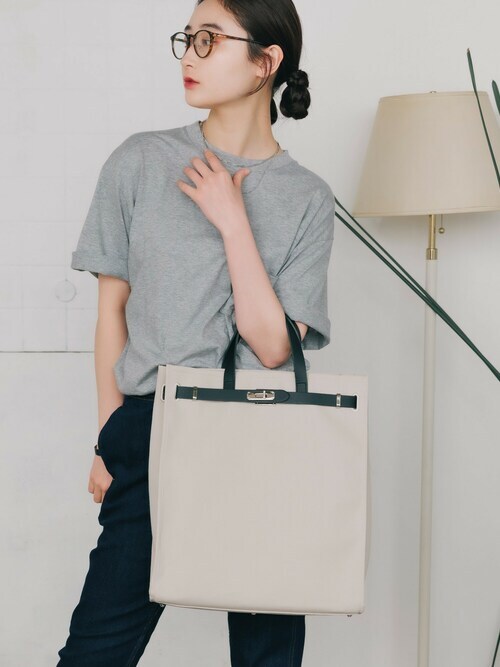 シータ パランティカ CANVAS LEATHER TOTE BAG ベージュ sita parantica トートバッグ parantica/シータ パランティカ
