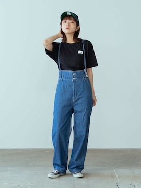 「RIPNDIP（リップンディップ）のアイテム」を使った、ROOPTOKYOKSさん（レディース・157cm）の夏コーディネート