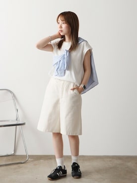 「Onitsuka Tiger（オニツカタイガー）のアイテム」を使った、ROOPTOKYOKSさん（レディース・155cm）の夏コーディネート