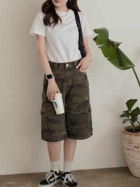 「CROSS & STITCH（クロスステッチ）のアイテム」を使った、萌笑さん（レディース・163cm）の夏コーディネート