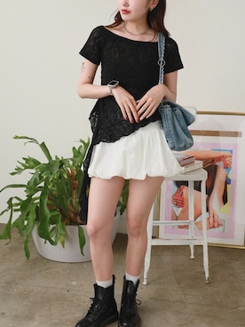 「アイテム（ブーツ）」を使った、ROOPTOKYOKSさん（レディース・163cm）の夏コーディネート