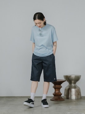 「Dickies（ディッキーズ）のアイテム」を使った、ROOPTOKYOKSさん（レディース・163cm）の夏コーディネート