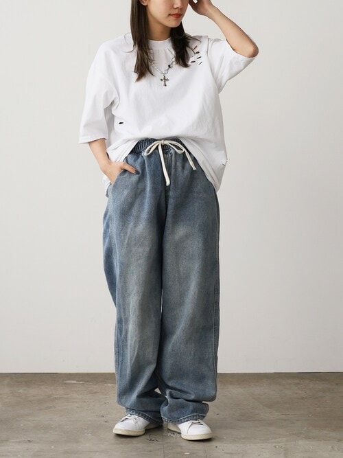 引退セール　CP 在庫ページ セール】Easy Denim Wide Pants/イージー デニムワイドパンツ