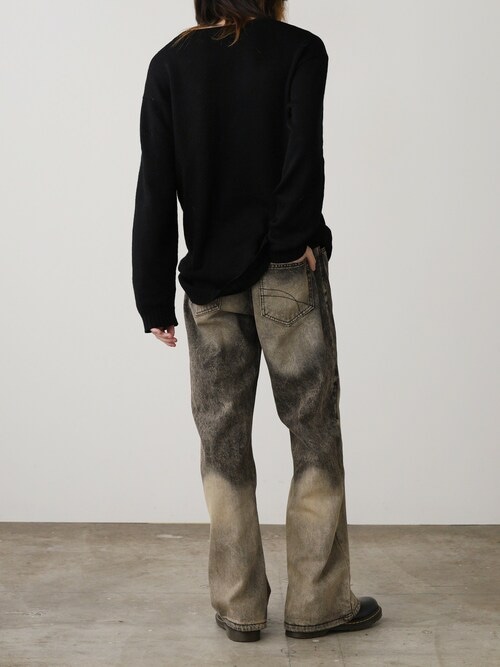 ROOP TOKYO ジーンズ Bootcut denim pants with faded design / 色落ち
