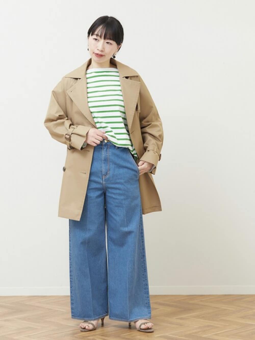 別注【Aquascutum/アクアスキュータム】xLESSAGE ショートトレンチ