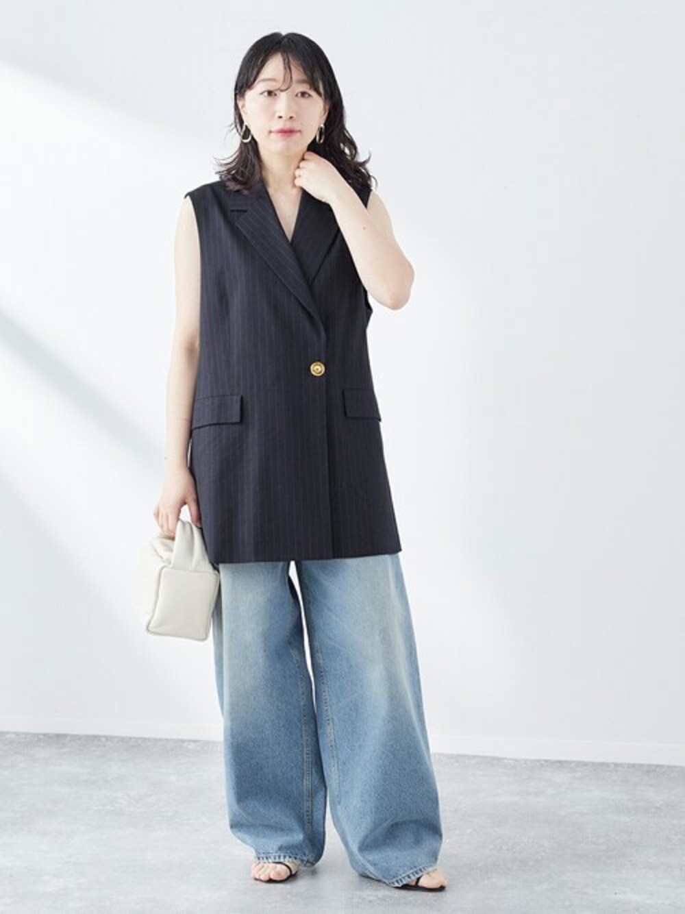 【2024SS】L'ESSAGE 綿麻ゴールドボタンベスト ジレ 追加》綿麻ゴールドボタンベスト（ベスト）｜JOURNAL STANDARD L