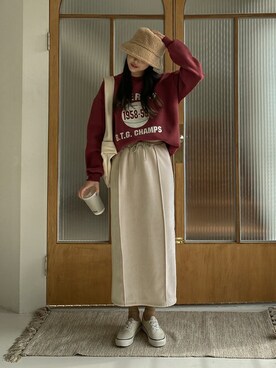 「アイテム（スウェット、その他）」を使った、SECRET LABELさん（レディース・162cm）の冬コーディネート