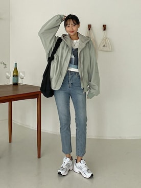 「ブルゾン」｜「アイテム（モッズコート）」を使った、SECRET LABELさん（レディース・162cm）の冬コーディネート