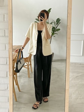 「アイテム（ノーカラージャケット）」を使った、SECRET LABELさん（レディース・162cm）の夏コーディネート