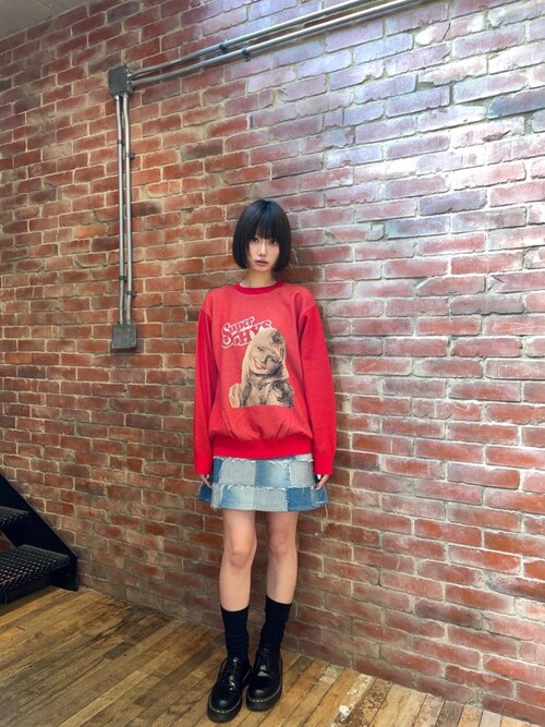 HYSTERIC GLAMOUR（ヒステリックグラマー） デニムスカート パッチ