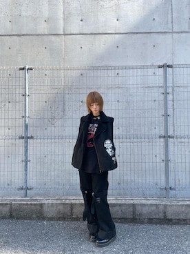 「HYSTERIC GLAMOUR（ヒステリックグラマー）のアイテム（ベスト）」を使った、ひびんさん（レディース・164cm）の秋コーディネート