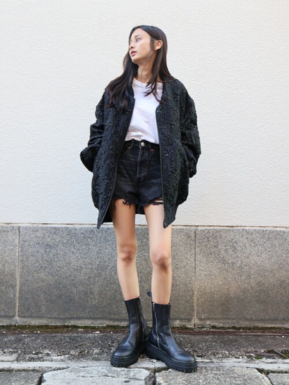 ♡美品♡ ドゥロワー　レースノーカラージャケット　花柄　ネイビー　定価16万 ニードルズ×ノーマティーディー“手刺繍”花柄入りワークジャケット