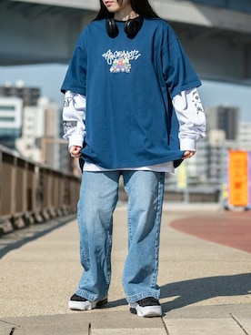 「ヘッドホン」｜「アイテム（アンサンブル）」を使った、wwwearさん（レディース・155cm）の春コーディネート