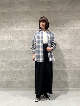 「シャツ 」｜「アイテム（ワンピース/ドレス）」を使った、yuka11288さん（レディース・151cm）の冬コーディネート