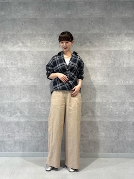 「ワイドパンツ 」｜「アイテム（パンツ）」を使った、yuka11288さん（レディース・151cm）の春コーディネート
