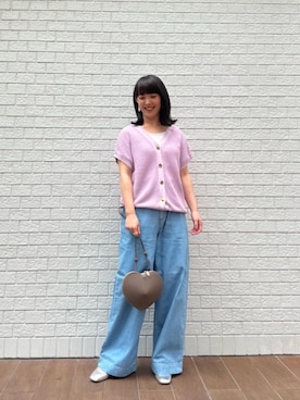 「ワイドパンツ 」｜「アイテム（パンツ）」を使った、yuka11288さん（レディース・151cm）の夏コーディネート