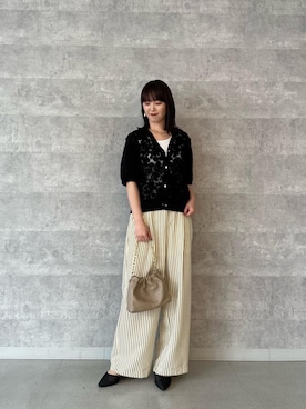 「ワイドパンツ 」｜「アイテム（パンツ）」を使った、yuka11288さん（レディース・151cm）の夏コーディネート