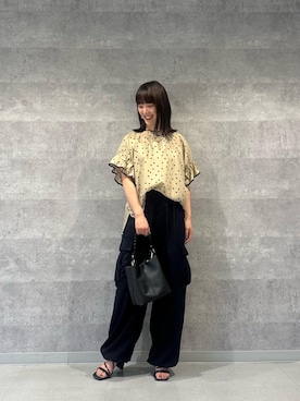 「ワイドパンツ 」｜「アイテム（パンツ）」を使った、yuka11288さん（レディース・151cm）の夏コーディネート