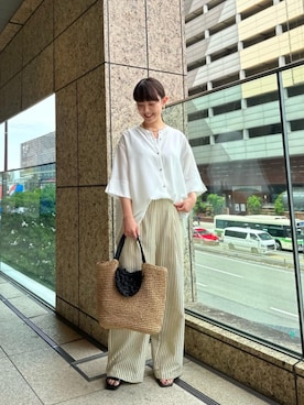 「ワイドパンツ 」｜「アイテム（パンツ）」を使った、yuka11288さん（レディース・151cm）の夏コーディネート