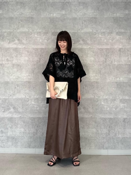 le.coeur blanc / ルクールブラン パッチワーク風レーススキッパーブラウス le.coeur blanc｜パッチワーク風レーススキッパーブラウス