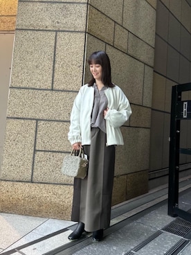 「アイテム（ボストンバッグ、グリーン系）」を使った、yuka11288さん（レディース・151cm）の秋コーディネート