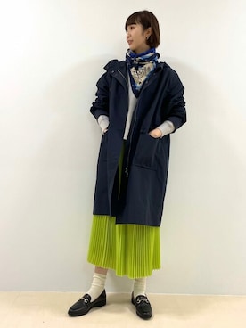 「human woman（ヒューマンウーマン）の≪NATIC≫大判バンダナ（ストール/ショール）」を使った、mayuさん（レディース・162cm）の冬コーディネート