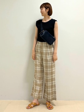 「アイテム（ボディバッグ/ウエストポーチ）」を使った、mayuさん（レディース・162cm）の夏コーディネート