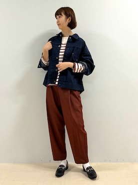「フレンチカジュアル」｜「アイテム（デニムジャケット）」を使った、mayuさん（レディース・162cm）の秋コーディネート