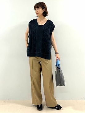 「アイテム（タンクトップ、グレー系）」を使った、mayuさん（レディース・162cm）の夏コーディネート