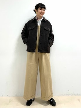 「Gジャン」｜「アイテム（オールインワン・サロペット）」を使った、mayuさん（レディース・162cm）の冬コーディネート