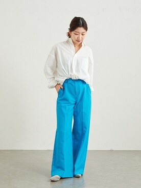 「アイテム（その他シューズ、グリーン系）」を使った、tomiさん（レディース・157cm）の春コーディネート