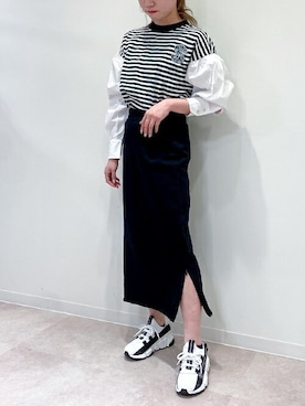 「Dignite collier（ディニテコリエ）のアイテム」を使った、Staff_Sさん（レディース・156cm）の冬コーディネート