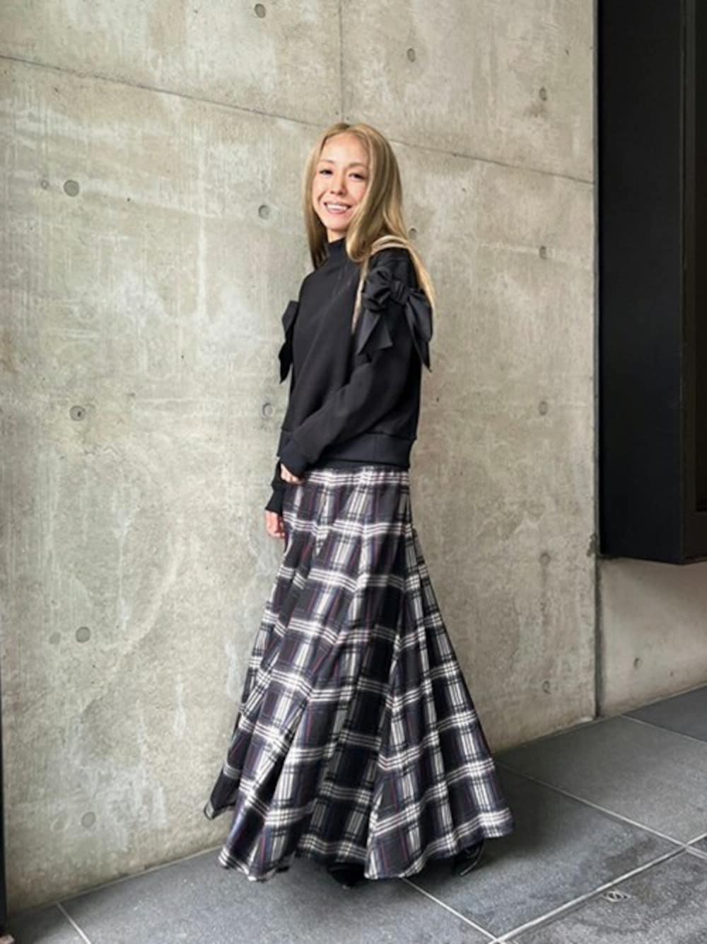 GALENA（ガレナ）の「【GALENA】チェック柄フレアロングスカート