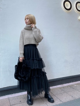 「a-jolie（アジョリー）のアイテム」を使った、Staff_Sさん（レディース・168cm）の秋コーディネート