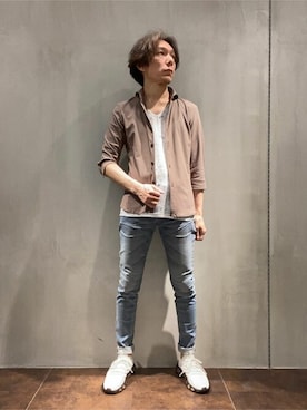 「アイテム（ポロシャツ）」を使った、TORNADO MART_officialさん（メンズ・174cm）の夏コーディネート