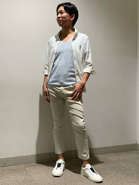 「アイテム（スリッポン）」を使った、TORNADO MART_officialさん（メンズ・170cm）の夏コーディネート