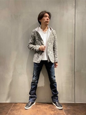 「TORNADO MART（トルネードマート）のアイテム（テーラードジャケット）」を使った、TORNADO MART_officialさん（メンズ・174cm）の秋コーディネート