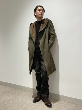 「アイテム（ベルト、オレンジ系）」を使った、TORNADO MART_officialさん（メンズ・168cm）の冬コーディネート