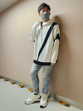 「アイテム（その他シューズ、ホワイト系）」を使った、TORNADO MART_officialさん（メンズ・170cm）の春コーディネート