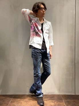 「TORNADO MART（トルネードマート）のアイテム（パンツ）」を使った、TORNADO MART_officialさん（メンズ・174cm）の夏コーディネート