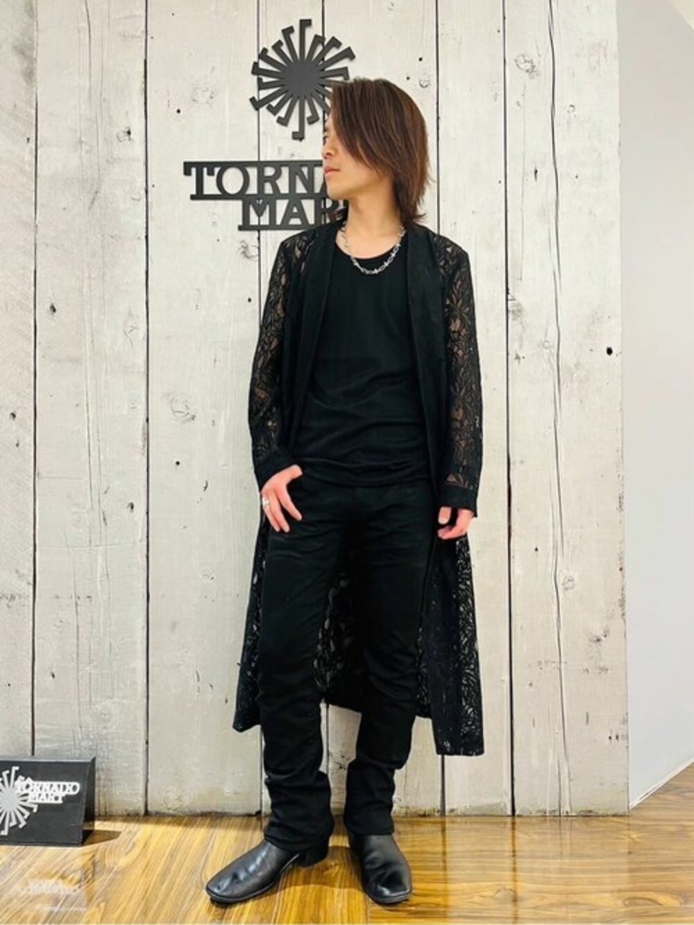 TORNADO MART エキゾチックリーフラッセル レースカーディガン TORNADO