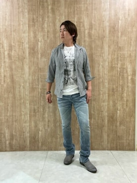 「TORNADO MART（トルネードマート）のアイテム（パンツ）」を使った、TORNADO MART_officialさん（メンズ・173cm）の夏コーディネート